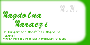 magdolna maraczi business card